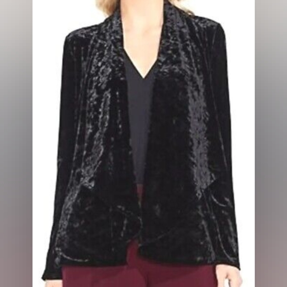Vince Camuto Black Velvet Open Jacket L - Picture 8 of 8